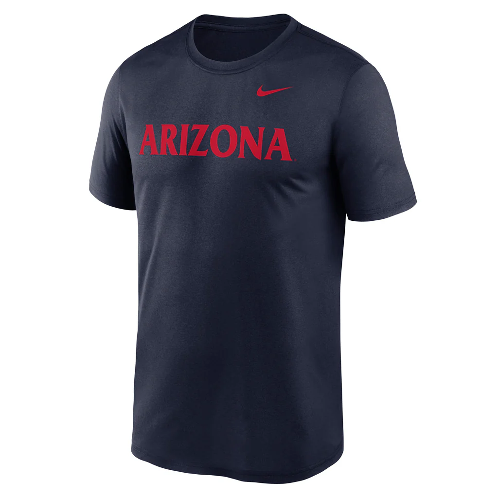 NCAA Arizona Wildcats Nike Red Wordmark Legend T-Shirt - Navy - Image 2