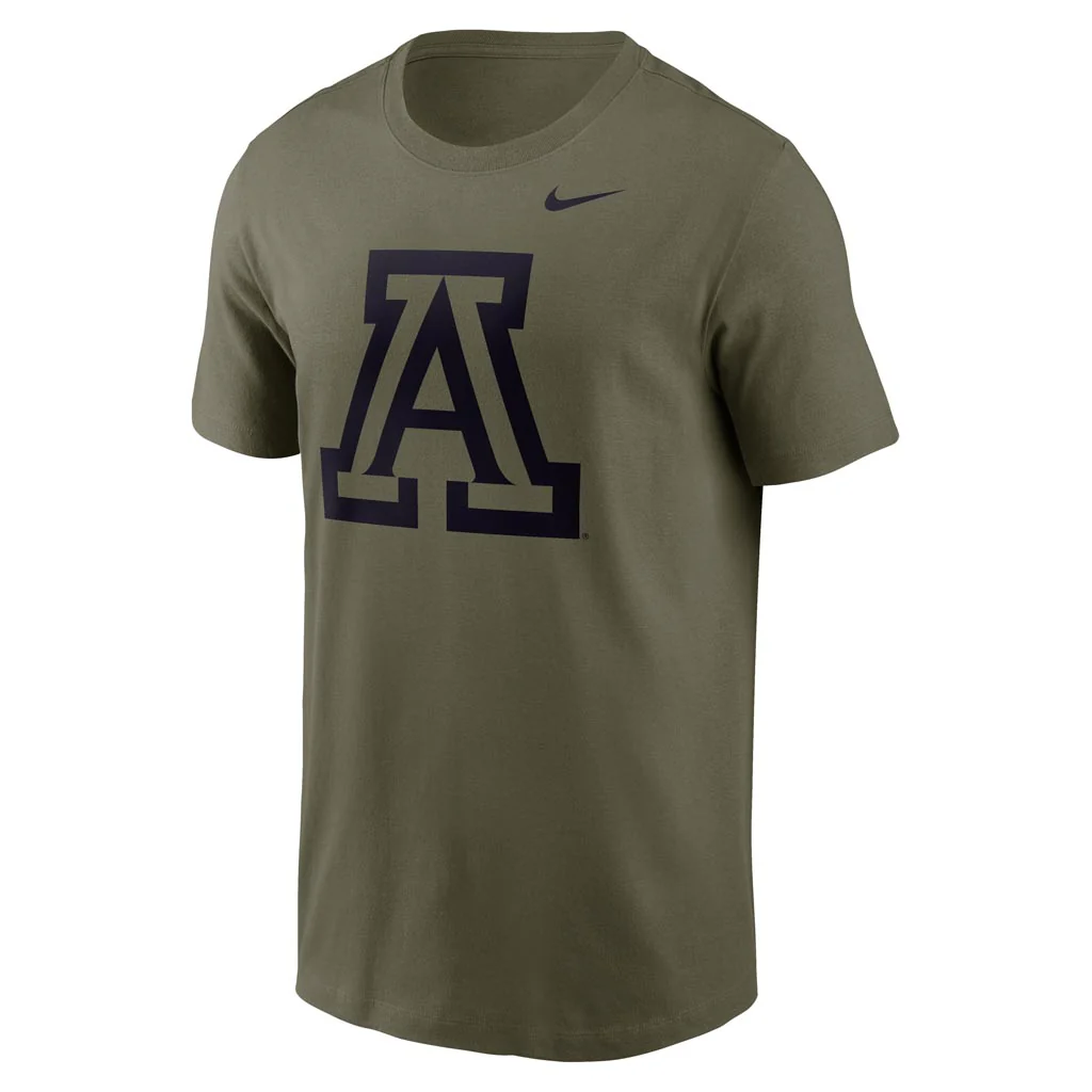 NCAA Arizona Wildcats Nike Tonal Black Primary Logo T-Shirt - Green - Image 2