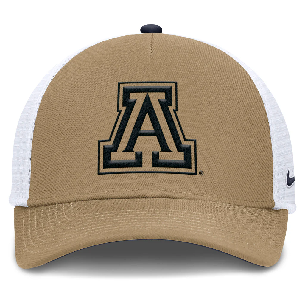 NCAA Arizona Wildcats Nike Tonal Primary Logo Trucker Snapback Hat - Khaki - Image 2