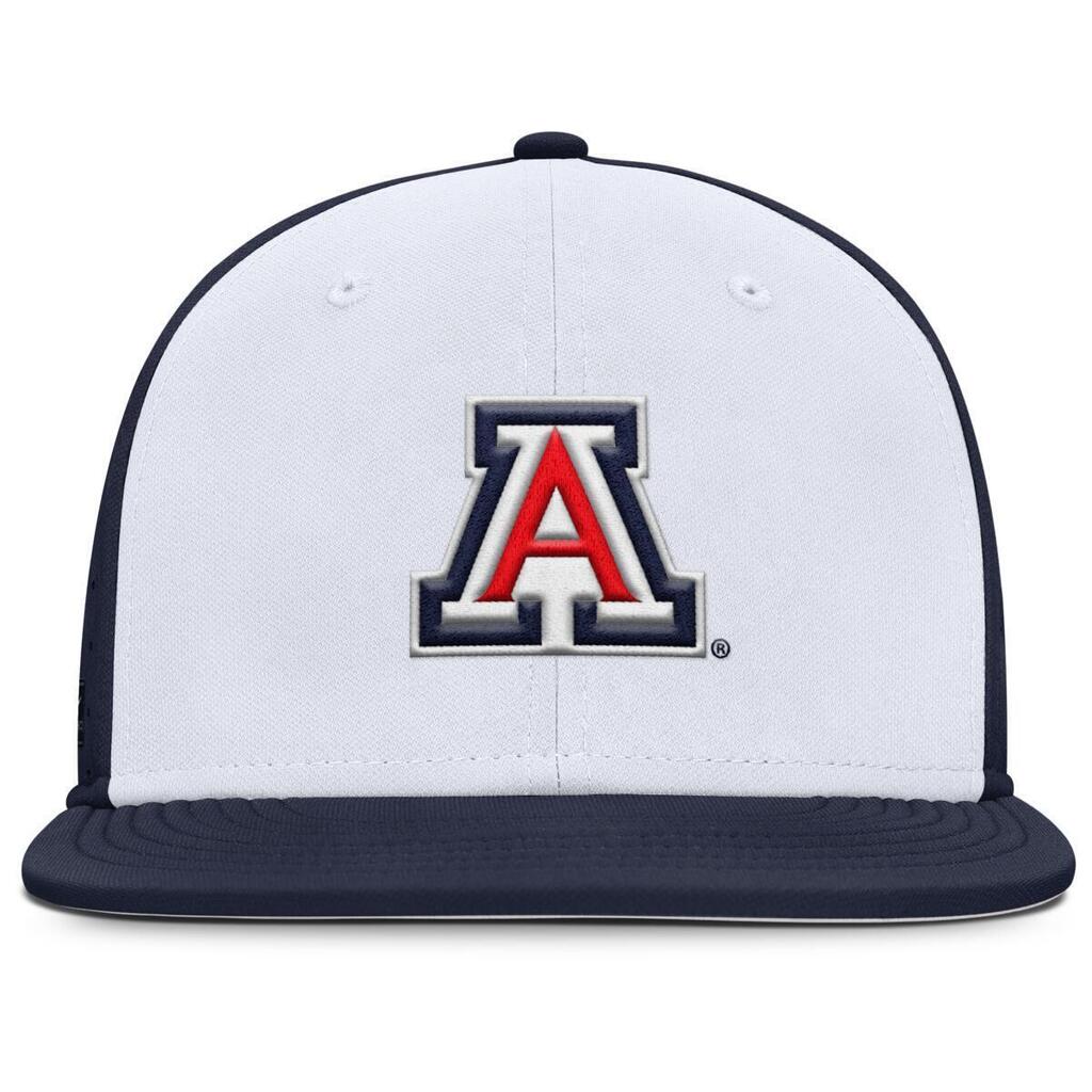 NCAA Arizona Wildcats Nike Two-Tone Primary Logo Areobill Fitted Hat - White - Image 2