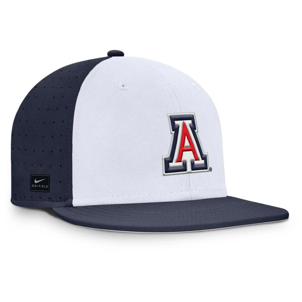 NCAA Arizona Wildcats Nike Two-Tone Primary Logo Areobill Fitted Hat - White - Image 3