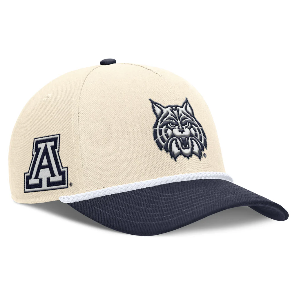 NCAA Arizona Wildcats Nike Two-Tone Rope Structured Adjustable Hat - Cream - Image 2