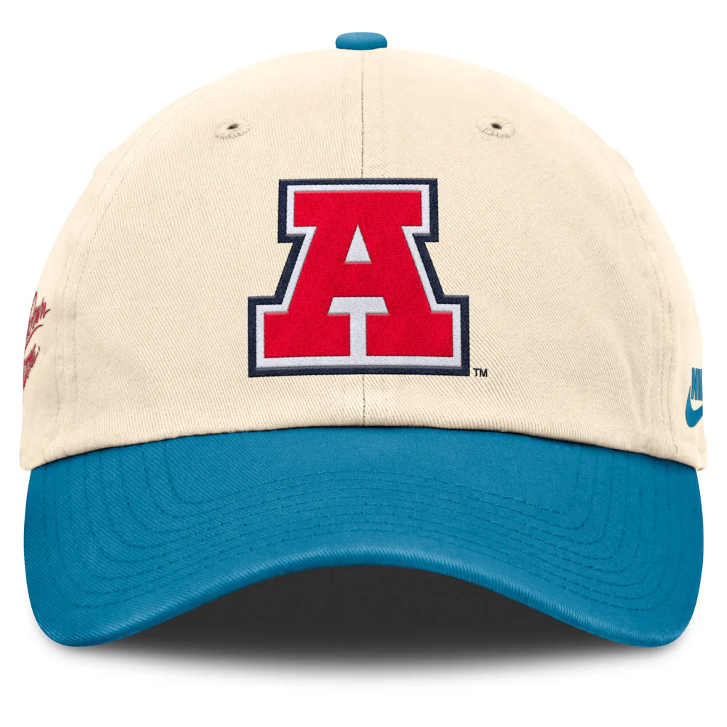 NCAA Arizona Wildcats Nike Two-Tone Throwback A Logo Slouch Adjustable Hat - Cream - Image 2