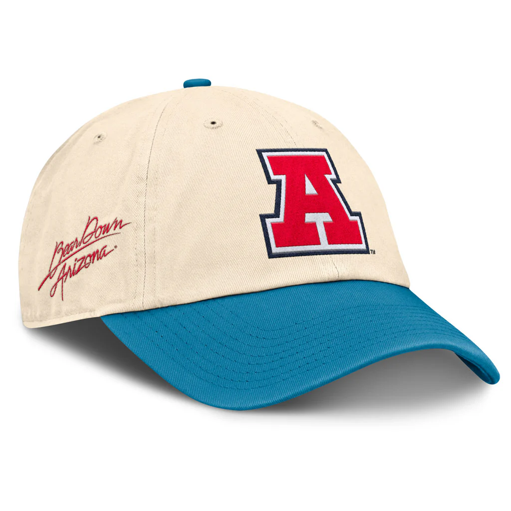 NCAA Arizona Wildcats Nike Two-Tone Throwback A Logo Slouch Adjustable Hat - Cream - Image 3