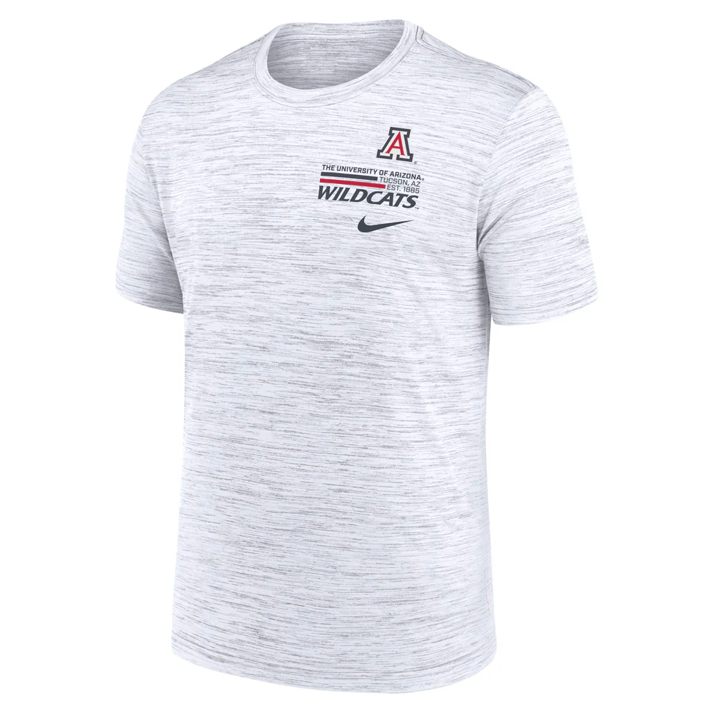 NCAA Arizona Wildcats Nike Velocity Stacked Chest Logo T-Shirt - White - Image 2
