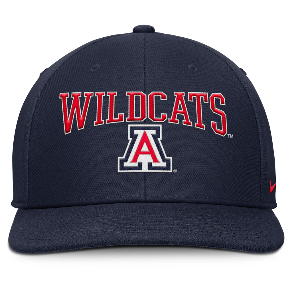 NCAA Arizona Wildcats Nike Wildcat Script Logo Snapback Hat - Navy - Image 2