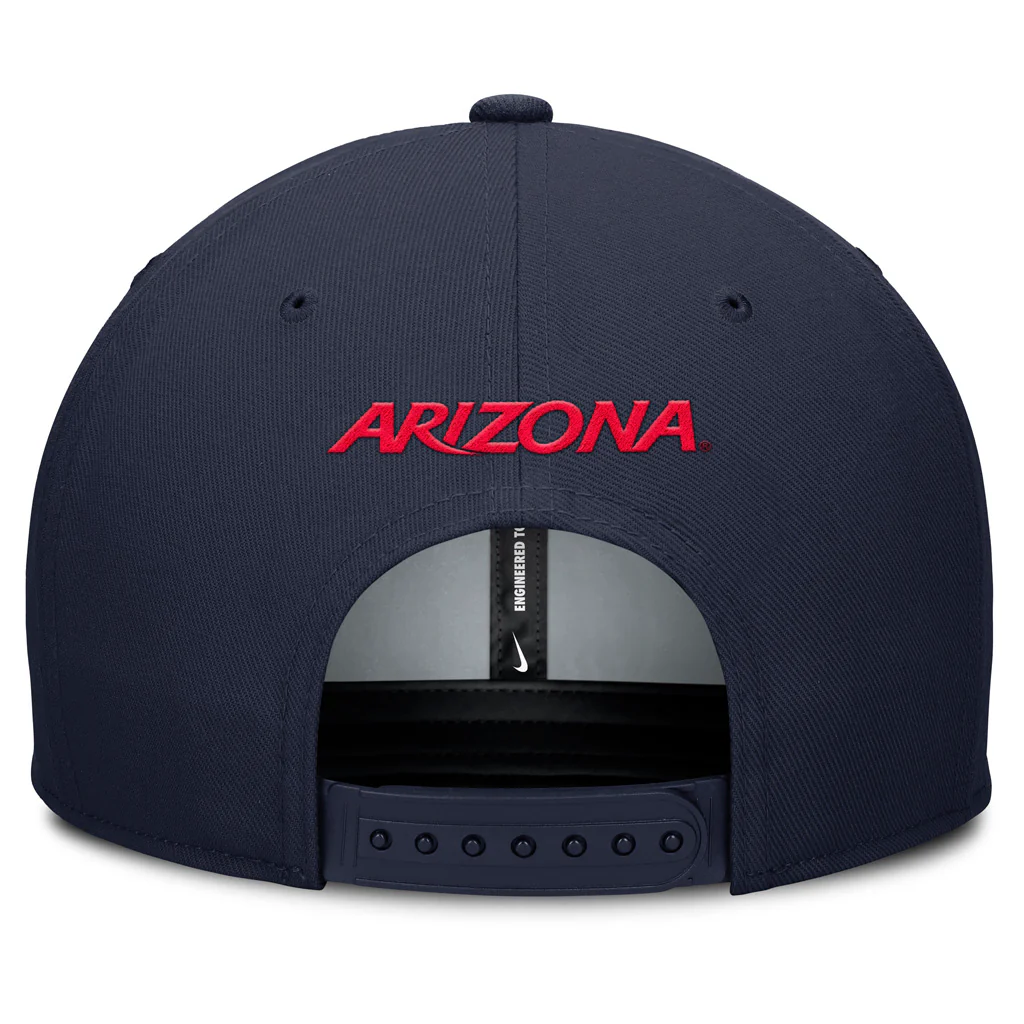 NCAA Arizona Wildcats Nike Wildcat Script Logo Snapback Hat - Navy - Image 4