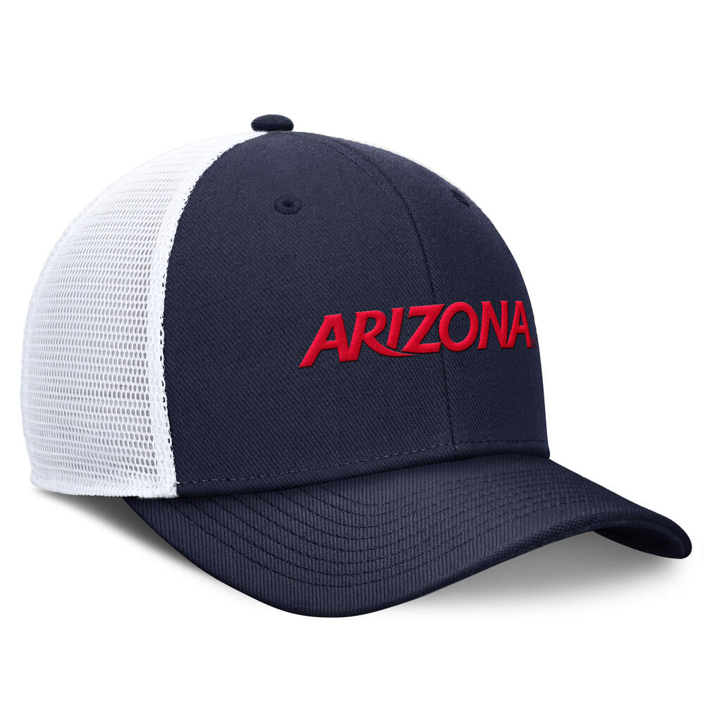 NCAA Arizona Wildcats Nike Wordmark Snapback Trucker Hat - Navy - Image 3