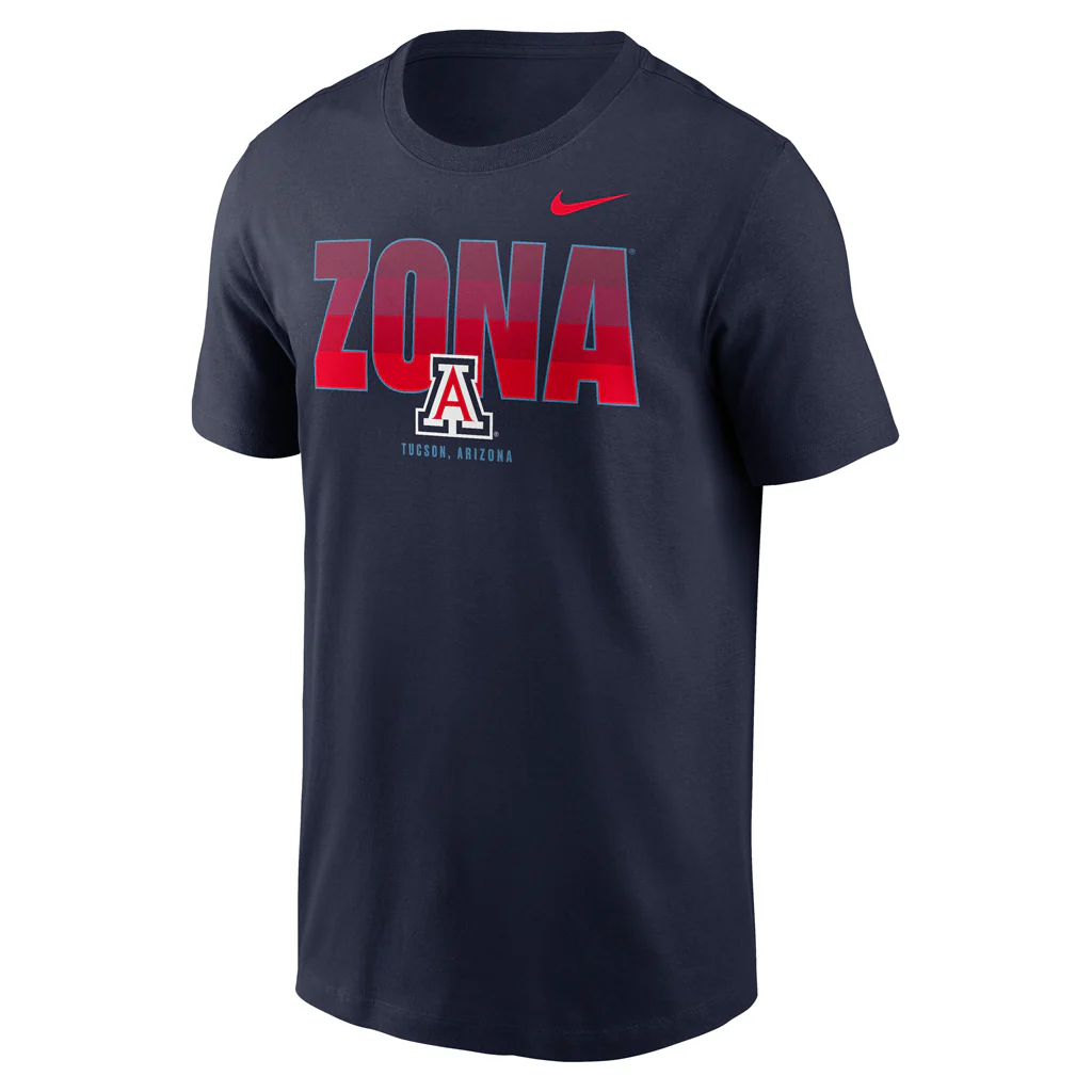 NCAA Arizona Wildcats Nike ZONA Cotton T-Shirt - Navy - Image 2