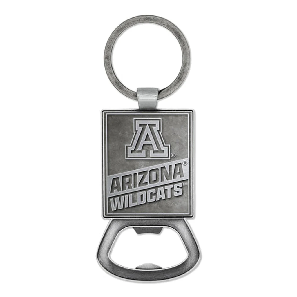 NCAA Arizona Wildcats Rico Pewter Bottle Opener Keychain - Gray