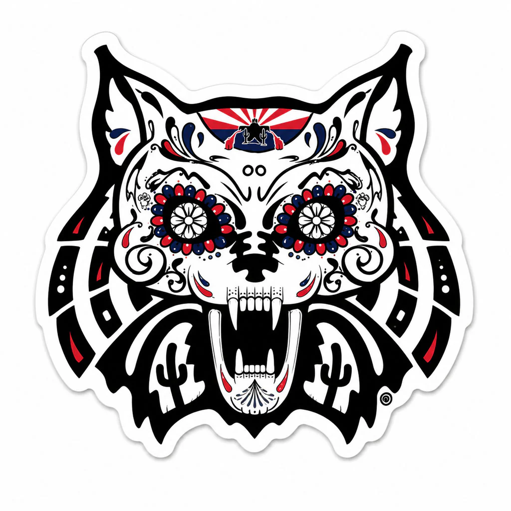 NCAA Arizona Wildcats Sugar Cat 3.5" Rugged Sticker