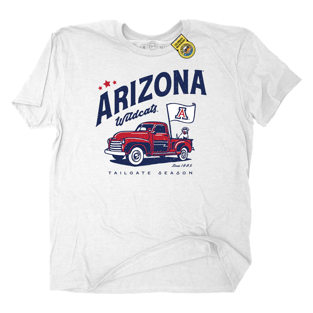NCAA Arizona Wildcats The Duck Company Glory Days T-Shirt - White