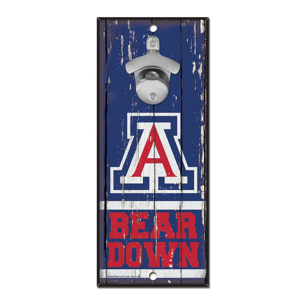 NCAA Arizona Wildcats WinCraft 5" x 12" Bottle Opener Wood Wall Sign