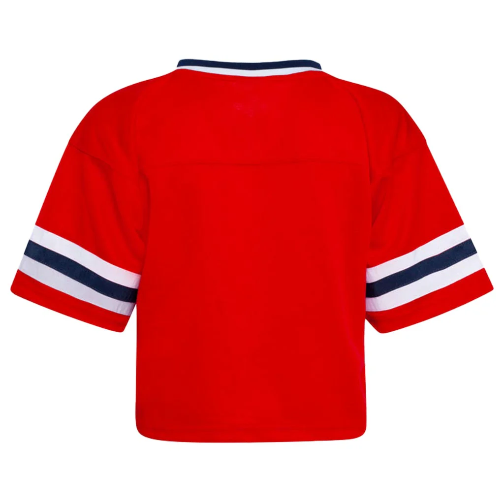 NCAA Arizona Wildcats Women's Hype & Vice Crop Football Jersey Top - Red - Image 2