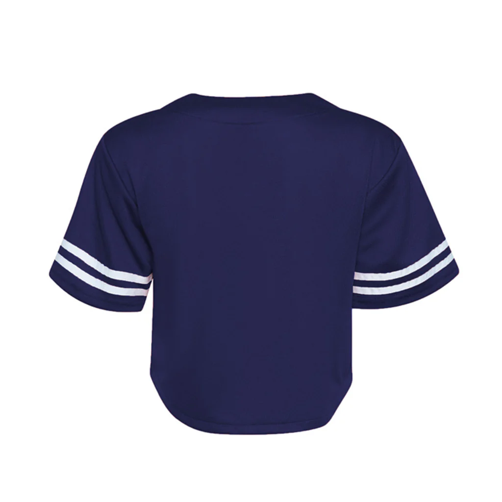NCAA Arizona Wildcats Women's Hype & Vice Cropped Baseball Jersey Top - Navy - Image 3