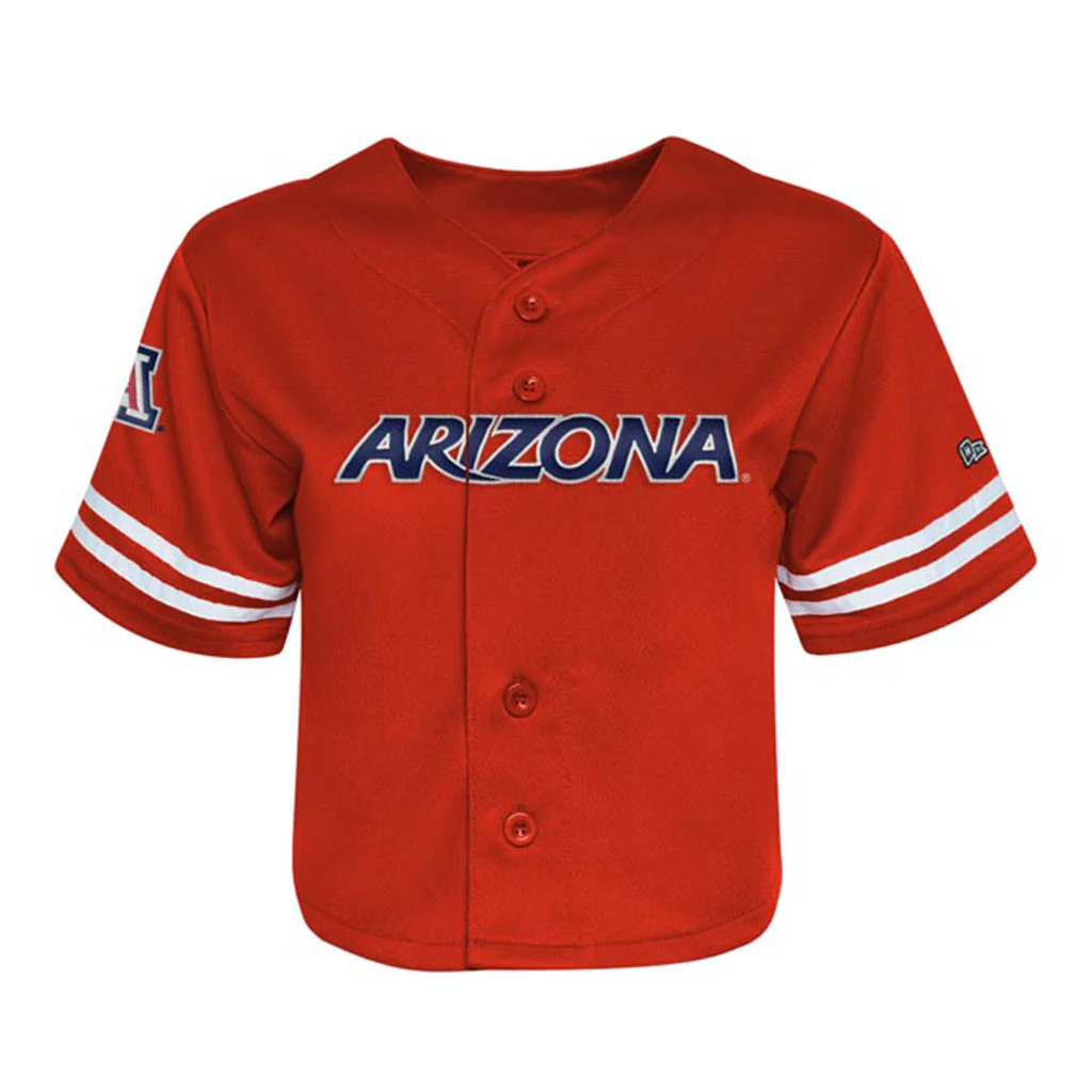 NCAA Arizona Wildcats Women's Hype & Vice Cropped Baseball Jersey Top - Red - Image 2