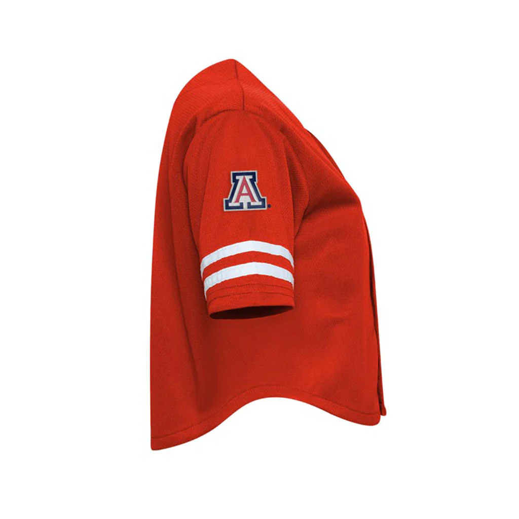 NCAA Arizona Wildcats Women's Hype & Vice Cropped Baseball Jersey Top - Red - Image 4
