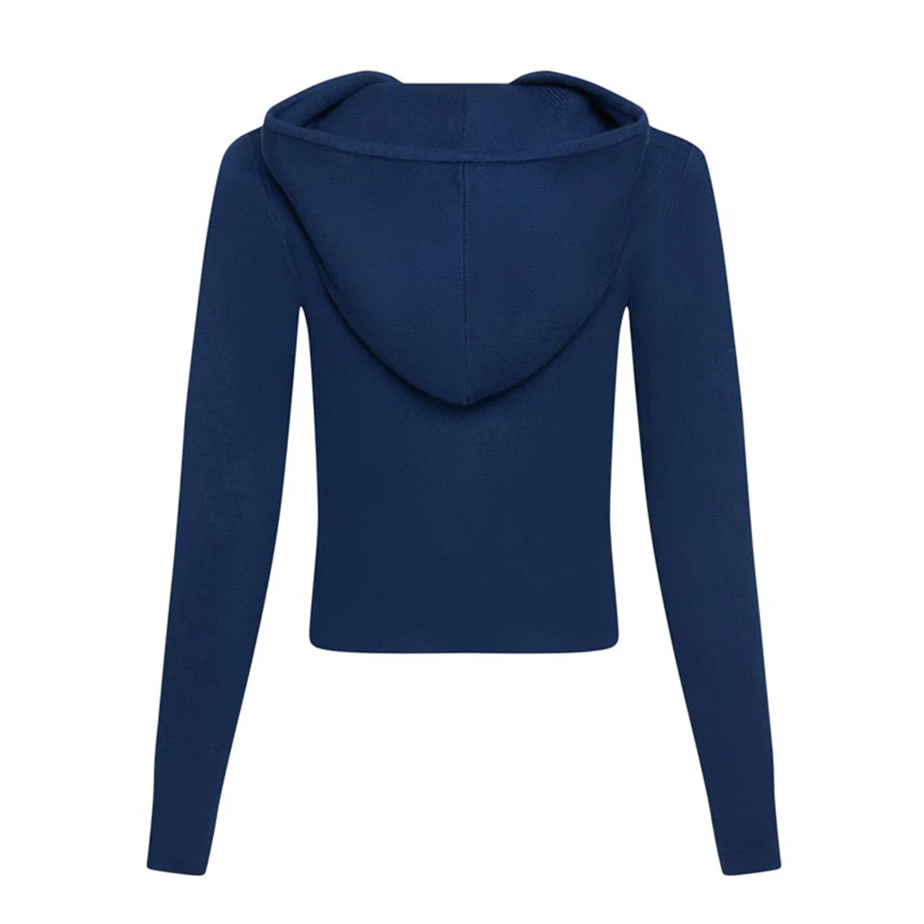 NCAA Arizona Wildcats Women's Hype & Vice Primary Rib Full Zip Crop Hoodie - Navy - Image 3