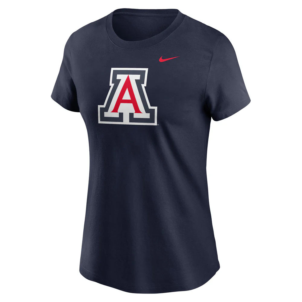 NCAA Arizona Wildcats Women's Nike Cotton Essential Logo T-Shirt - Navy - Image 2