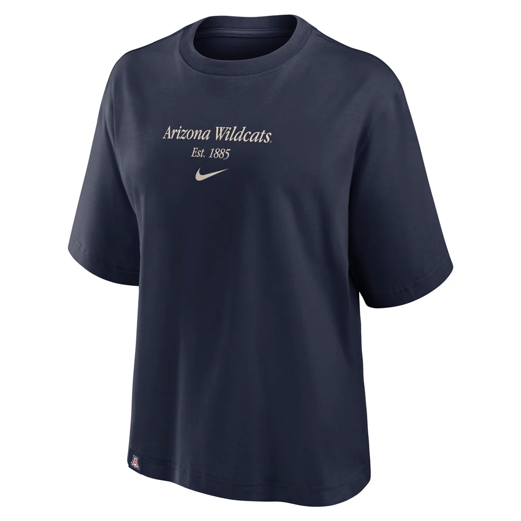 NCAA Arizona Wildcats Women's Nike Established Tag Boxy T-Shirt - Navy - Image 2