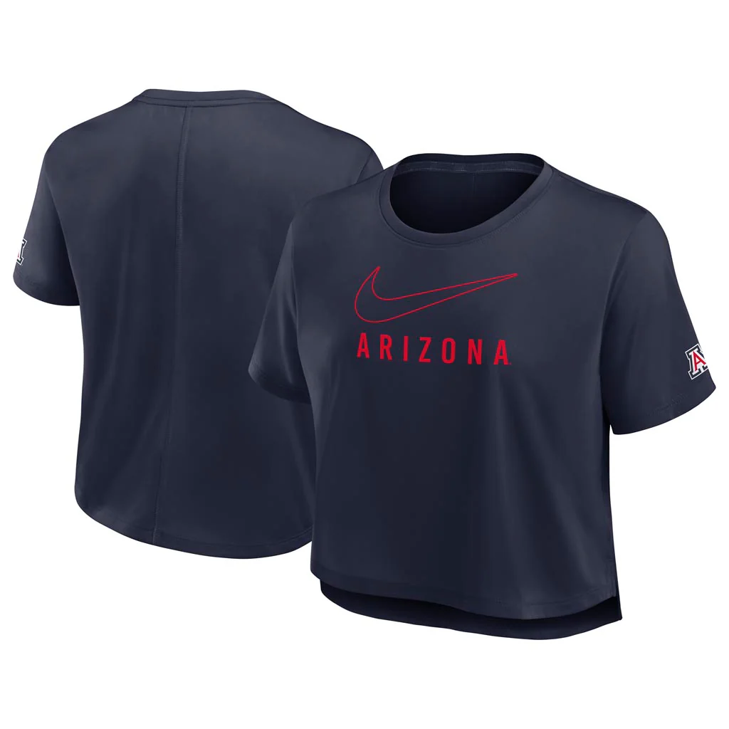 NCAA Arizona Wildcats Women's Nike Performance Dri-Fit Crop - Navy