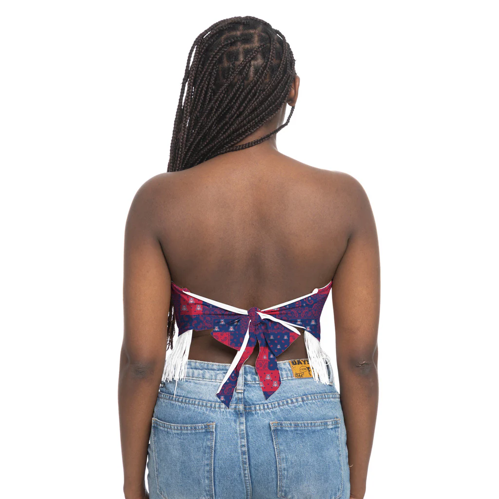 NCAA Arizona Wildcats Women's ZooZatz Fringe Tie Back Top - Image 2