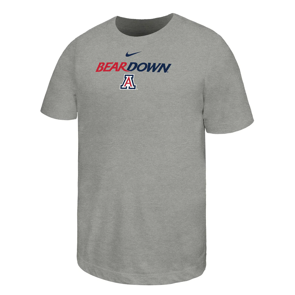 NCAA Arizona Wildcats Youth Nike Cotton Bear Down T-Shirt - Gray