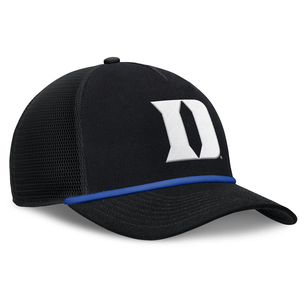 NCAA Duke Blue Devils Nike Primary Logo Snapback Trucker Hat - Black - Image 2