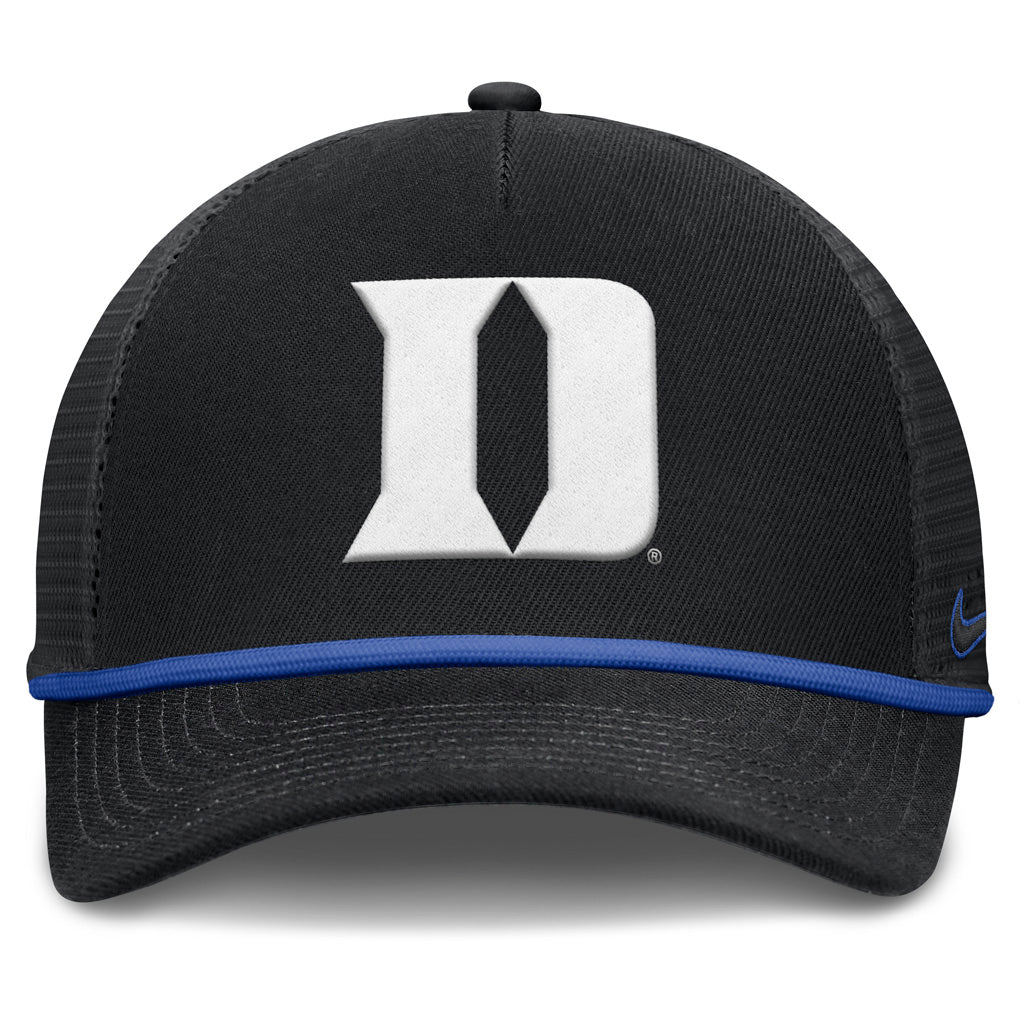 NCAA Duke Blue Devils Nike Primary Logo Snapback Trucker Hat - Black - Image 3