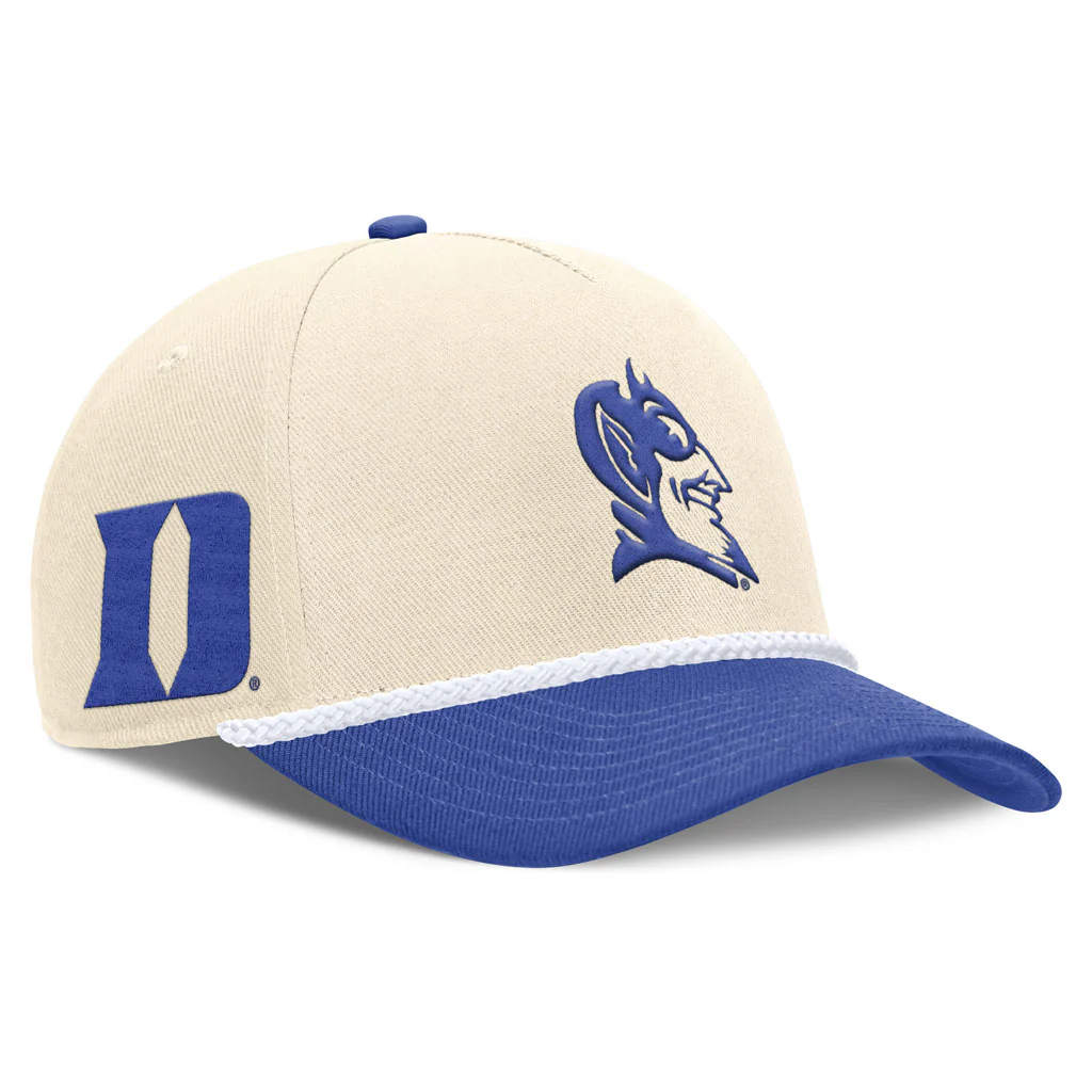 NCAA Duke Blue Devils Nike Two-Tone Rope Structured Adjustable Hat - Cream - Image 2