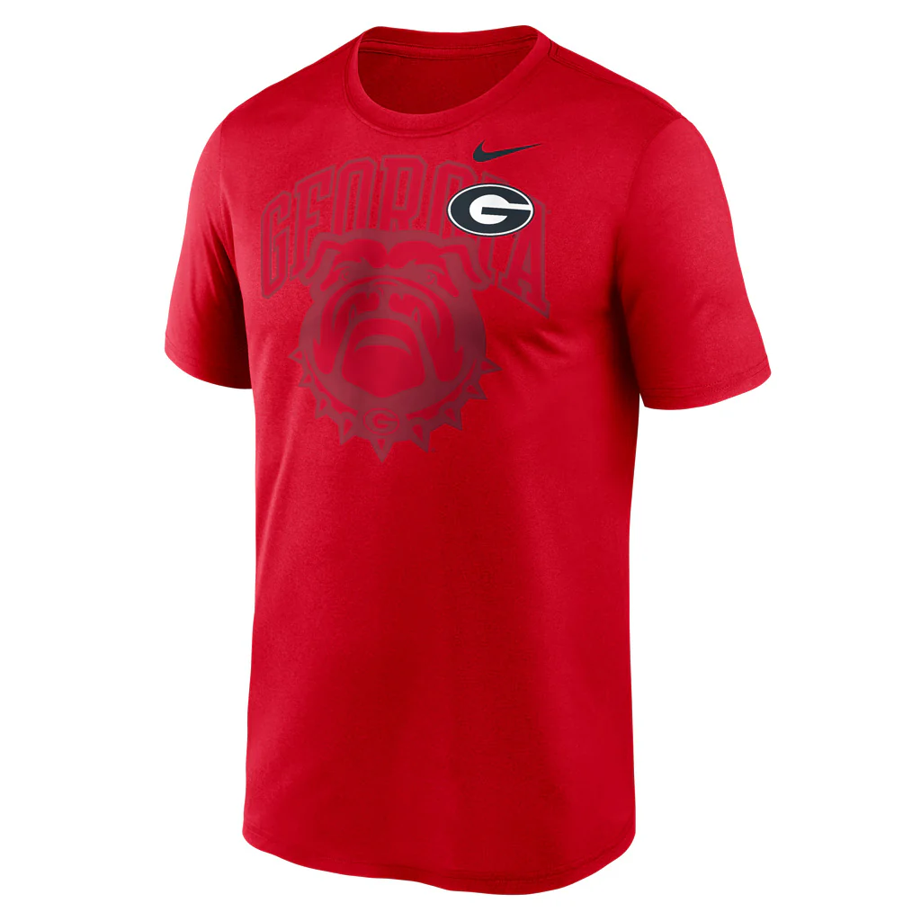 NCAA Georgia Bulldogs Nike Shadow Logo Legend T-Shirt - Red - Image 2