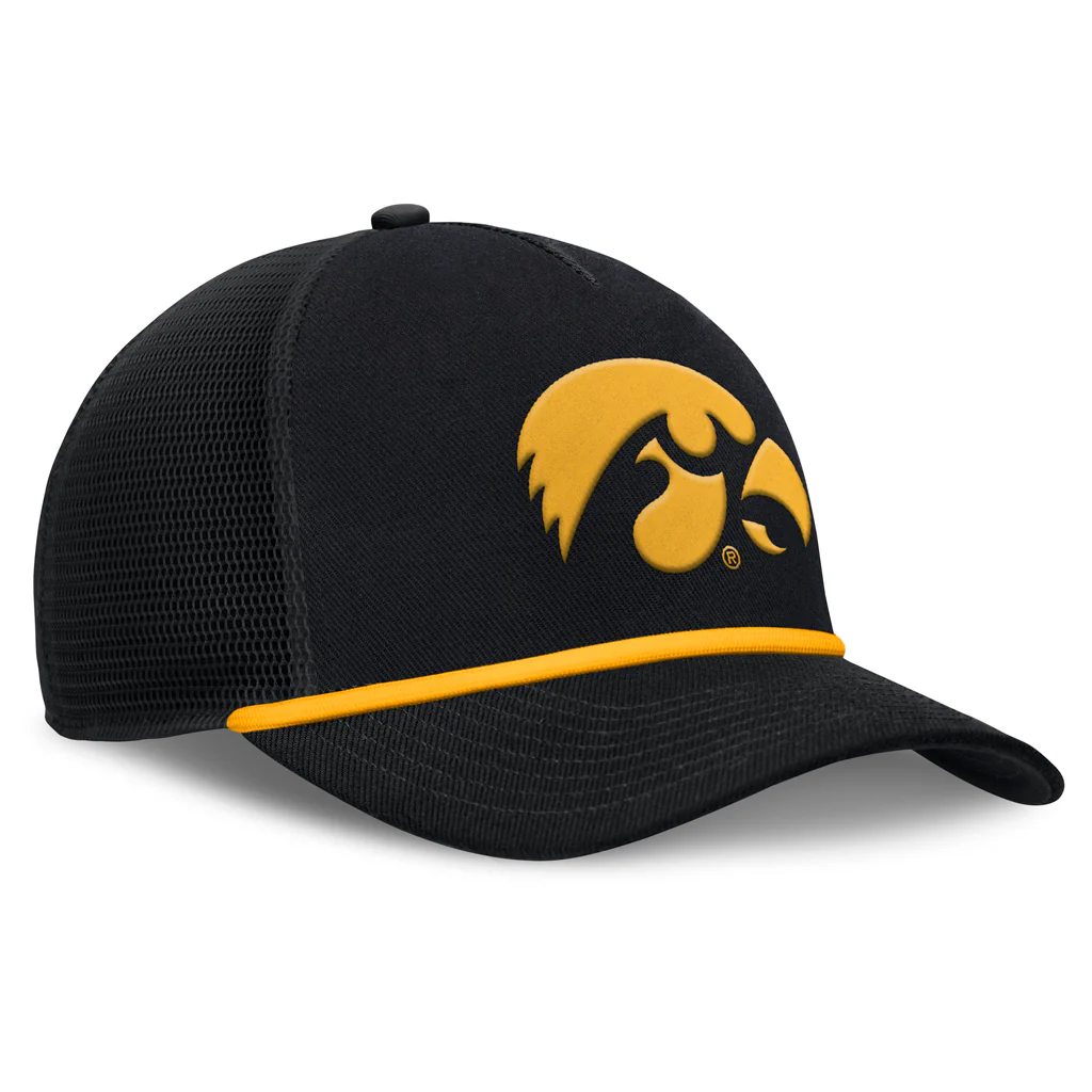 NCAA Iowa Hawkeyes Nike Primary Logo Snapback Trucker Hat - Black - Image 2