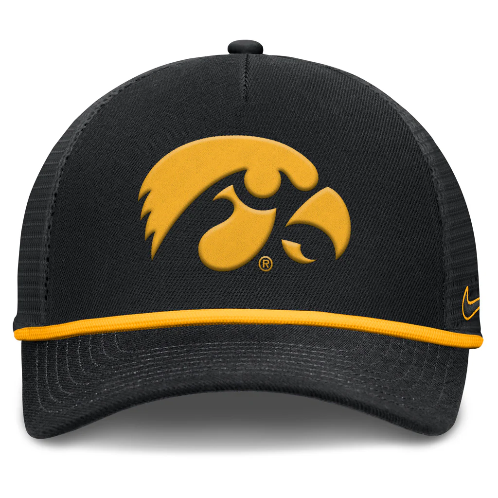 NCAA Iowa Hawkeyes Nike Primary Logo Snapback Trucker Hat - Black - Image 3