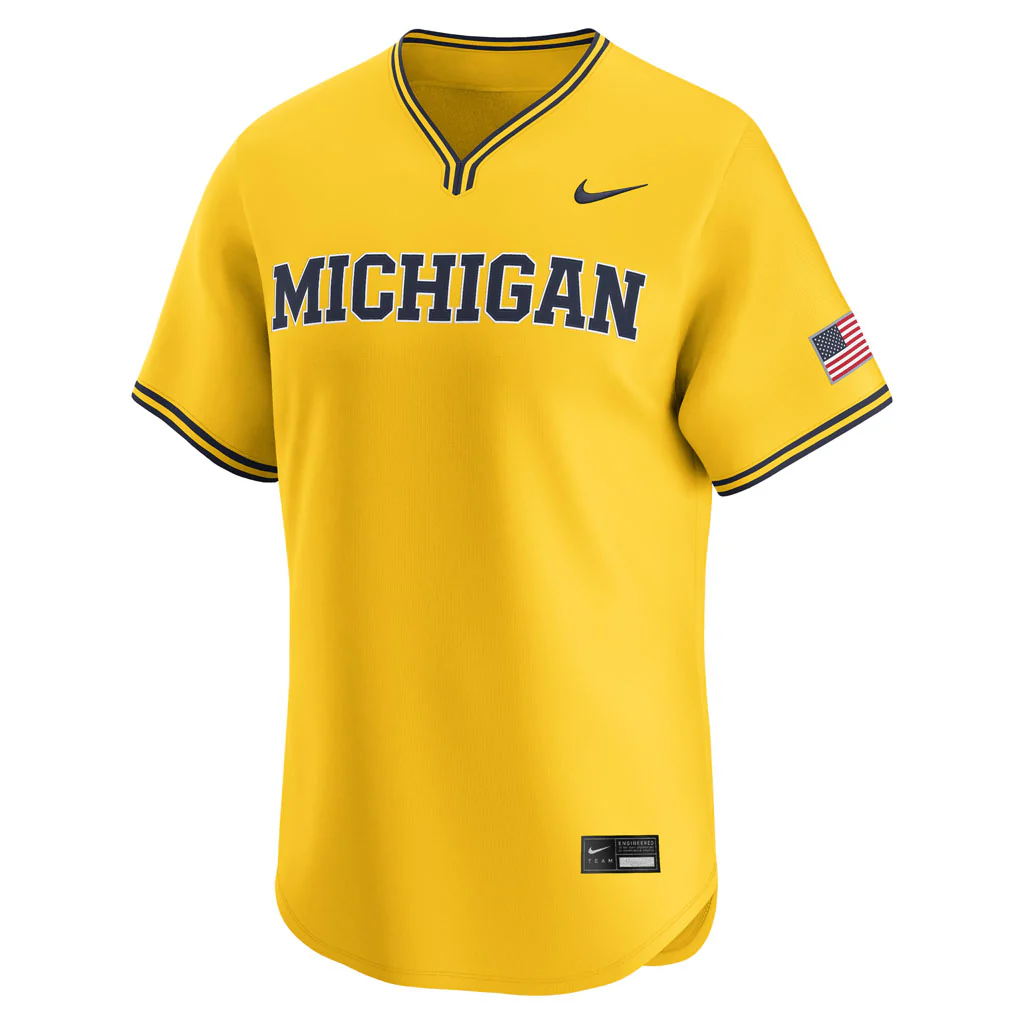 NCAA Michigan Wolverines Nike Alternate Baseball Limited Jersey - Yellow - Image 2