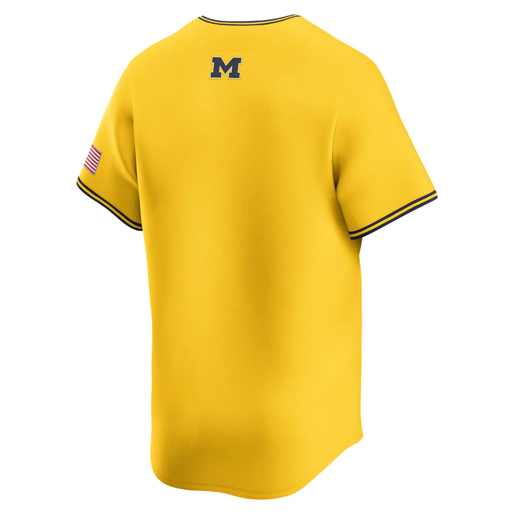 NCAA Michigan Wolverines Nike Alternate Baseball Limited Jersey - Yellow - Image 3