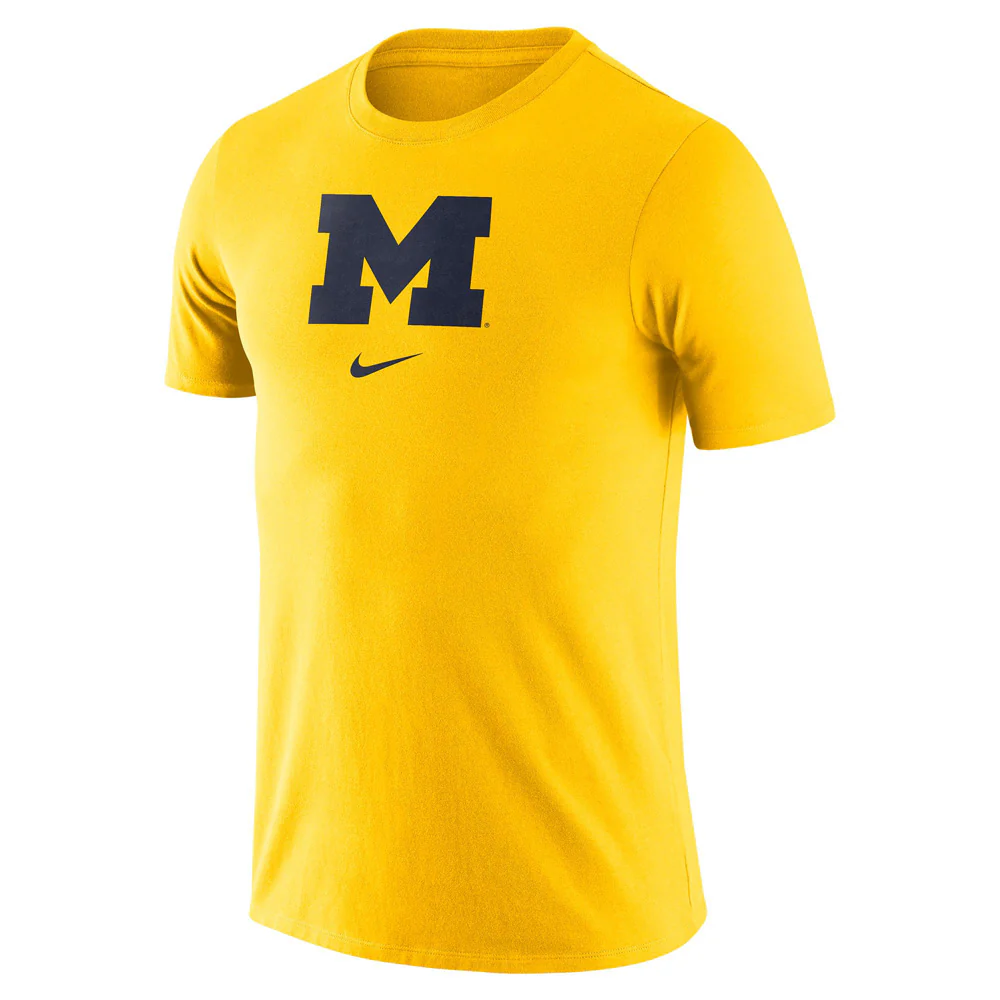 NCAA Michigan Wolverines Nike Logo Essential T-Shirt - Gold