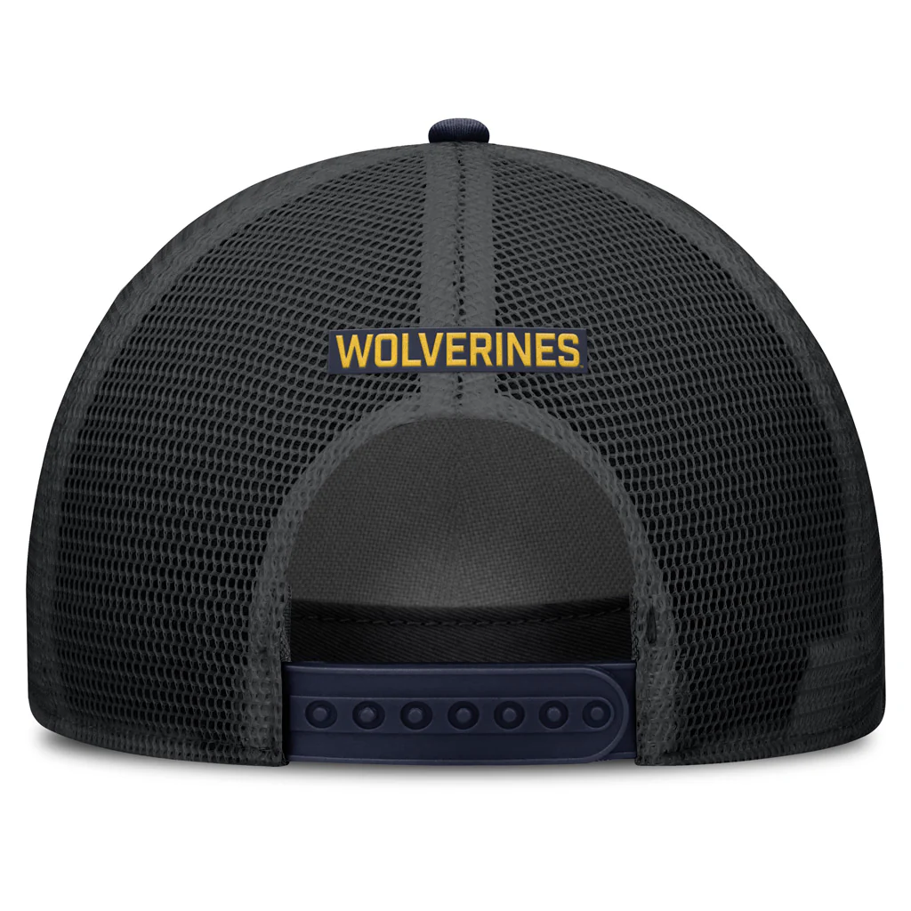 NCAA Michigan Wolverines Nike Primary Logo Snapback Trucker Hat - Navy - Image 4