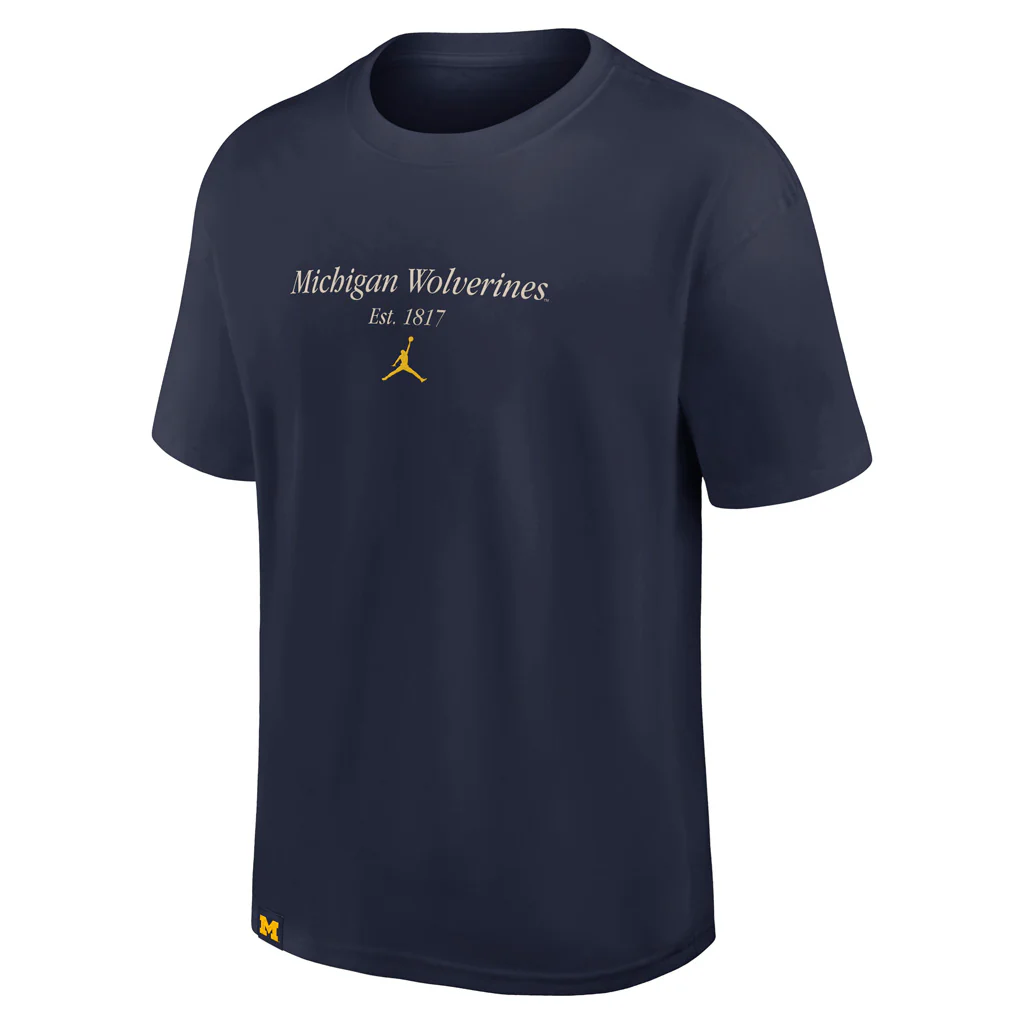 NCAA Michigan Wolverines Nike Script Max90 T-Shirt - Navy - Image 2