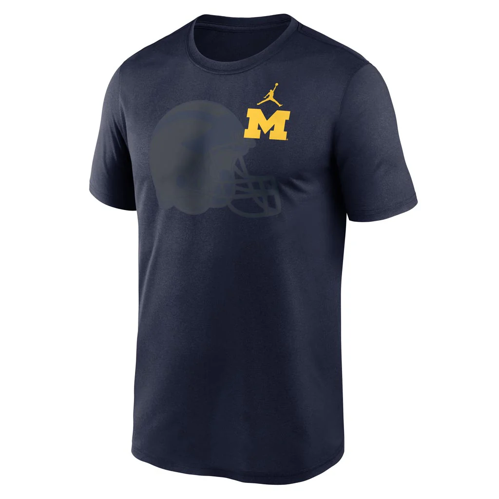 NCAA Michigan Wolverines Nike Shadow Logo Legend T-Shirt - Navy - Image 2
