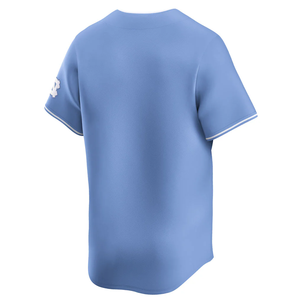 NCAA North Carolina Tar Heels Nike Road Baseball Limited Jersey - Blue - Image 3
