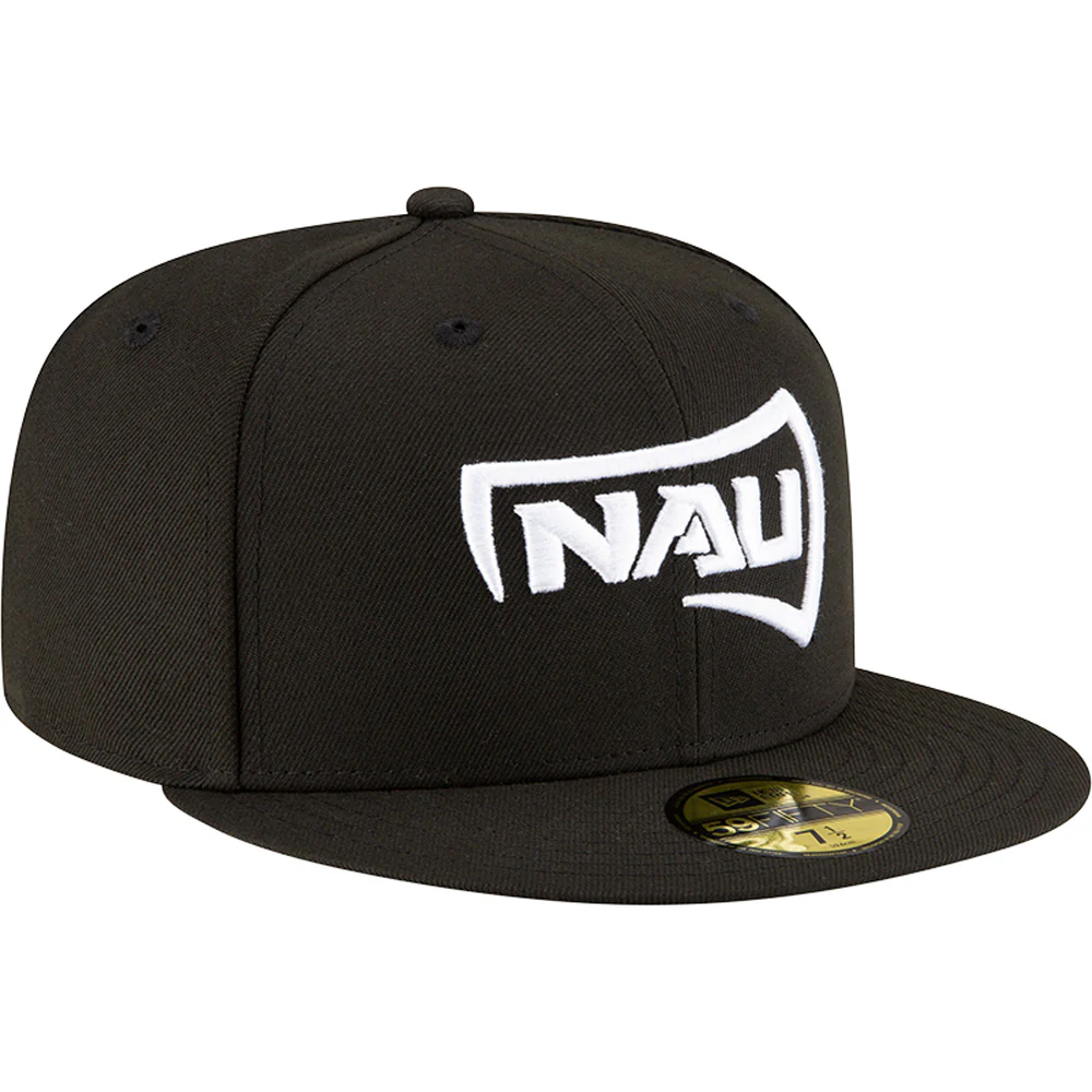 NCAA Northern Arizona Lumberjacks New Era Black and White 59FIFTY Fitted Hat - Image 2