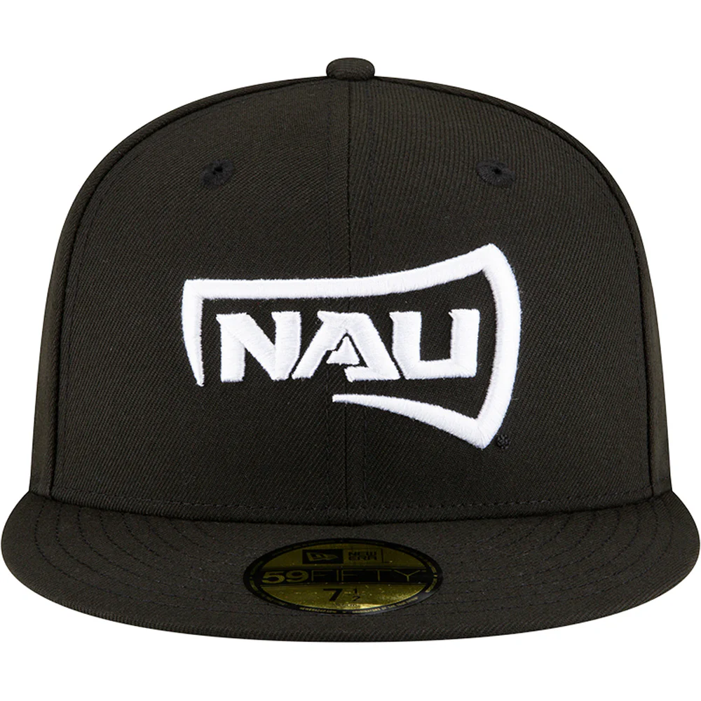 NCAA Northern Arizona Lumberjacks New Era Black and White 59FIFTY Fitted Hat - Image 3