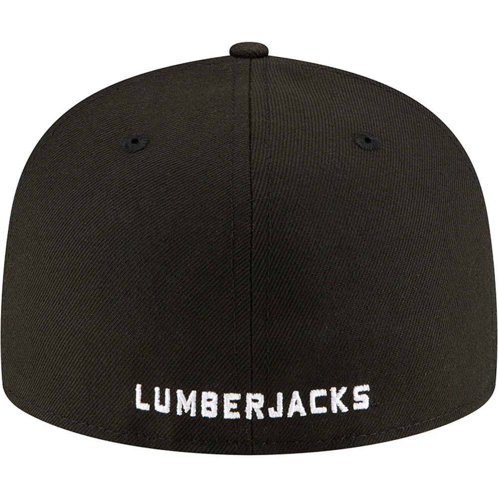 NCAA Northern Arizona Lumberjacks New Era Black and White 59FIFTY Fitted Hat - Image 4