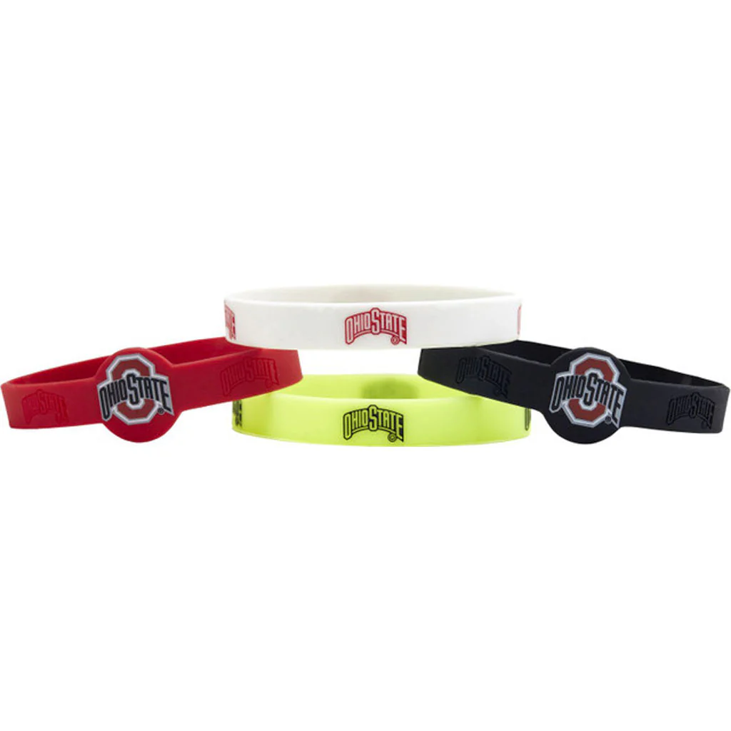 NCAA Ohio State Buckeyes Aminco 4-Pack Silicone Bracelet Bands