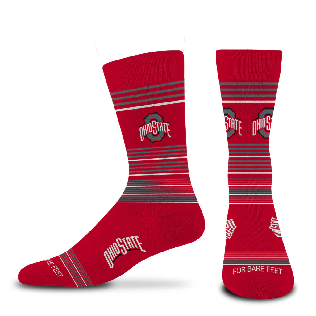 NCAA Ohio State Buckeyes For Bare Feet Gradient Stripe Socks - Red
