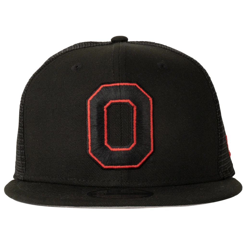 NCAA Ohio State Buckeyes New Era Shadowline 9FIFTY Snapback Trucker Hat - Black - Image 2