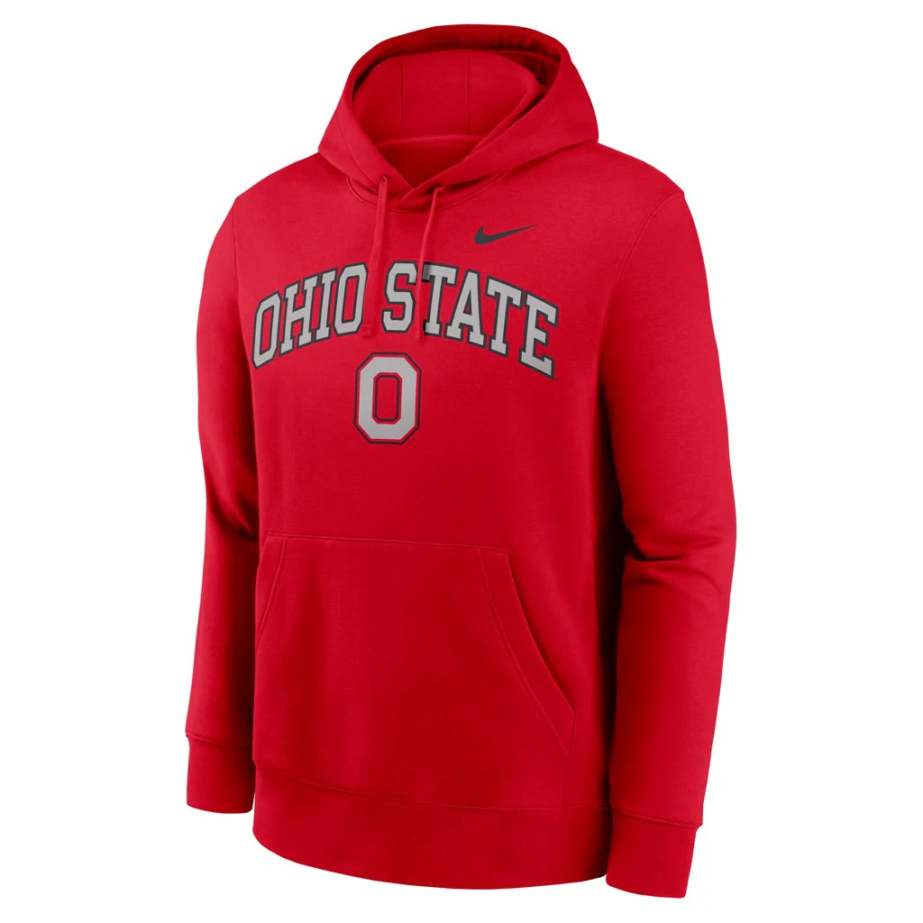 NCAA Ohio State Buckeyes Nike Club Fleece Arch Hoodie - Red - Image 2