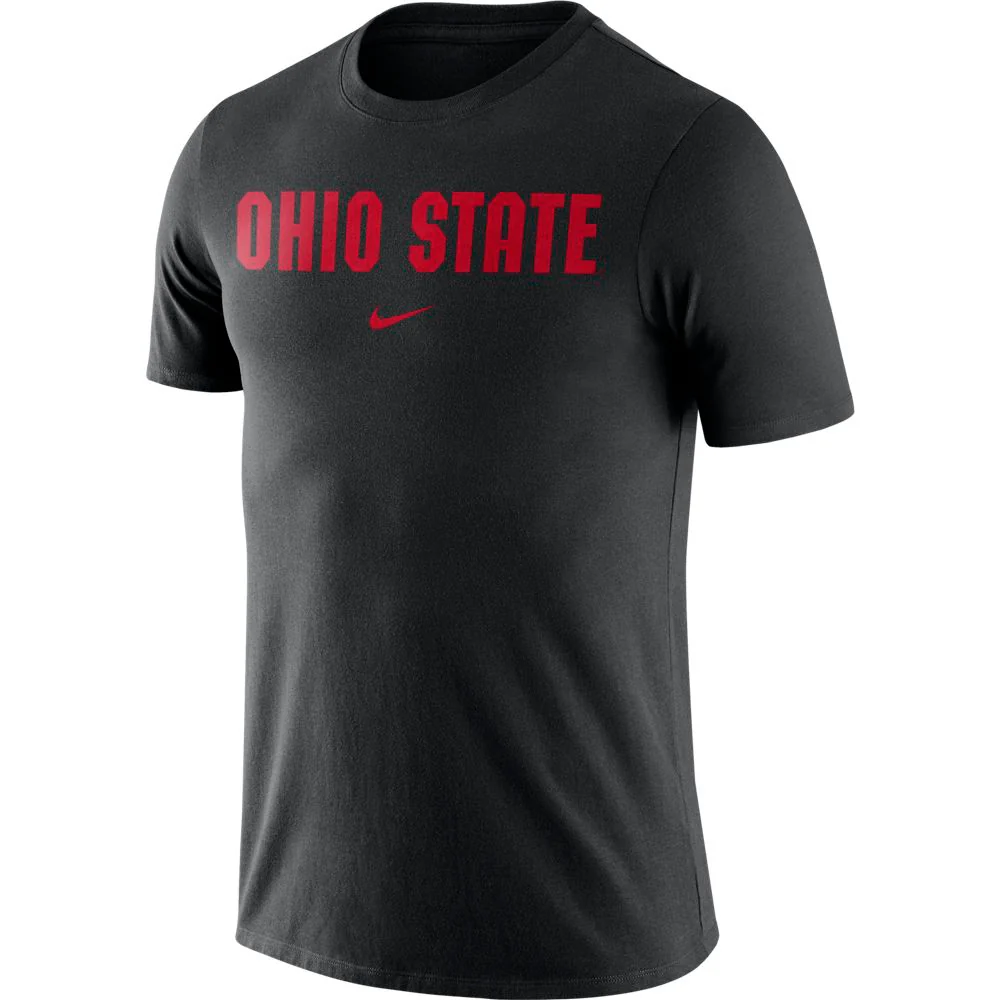 NCAA Ohio State Buckeyes Nike Wordmark Essential T-Shirt - Black