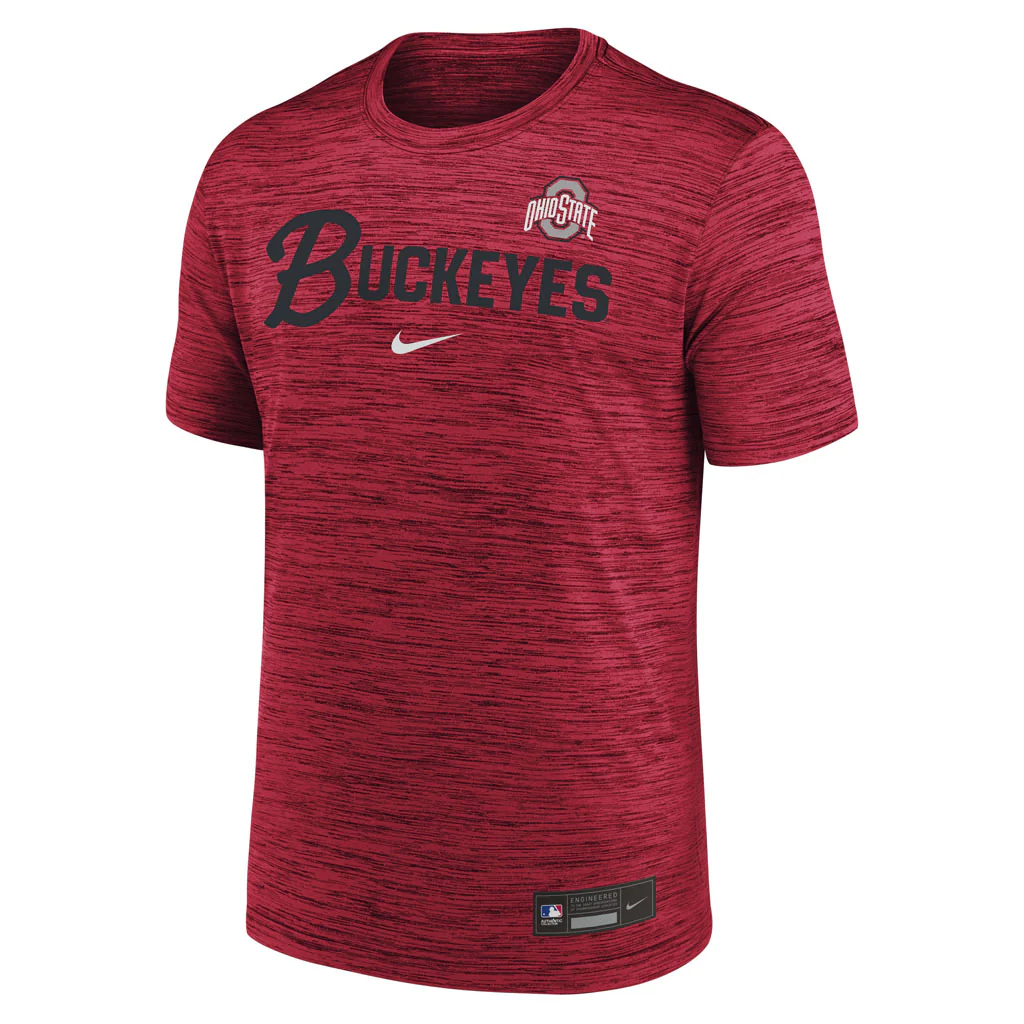 NCAA Ohio State Buckeyes Nike Script Velocity T-Shirt - Red - Image 2