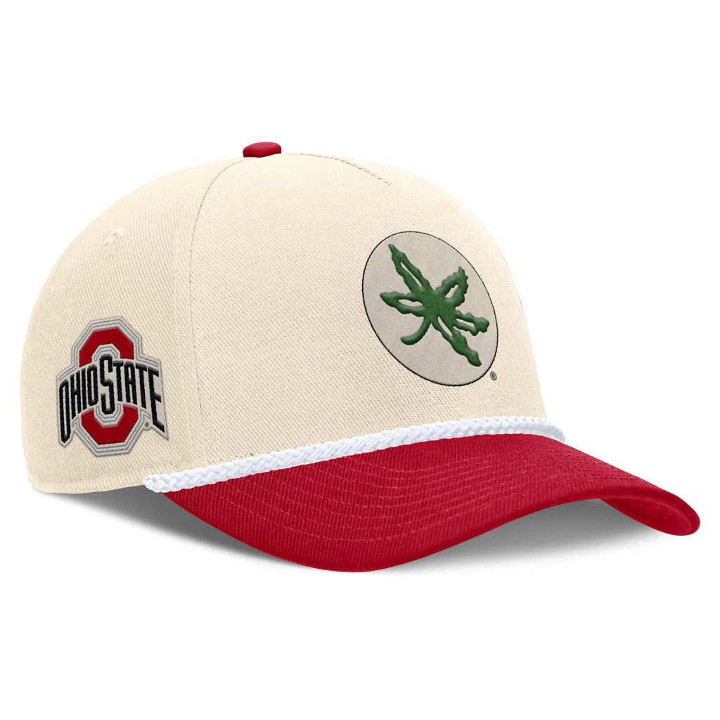 NCAA Ohio State Buckeyes Nike Two-Tone Rope Structured Adjustable Hat - Cream - Image 2